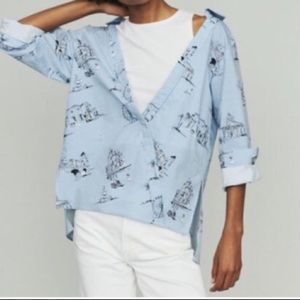 NWT Maje Lasane asymmetric button shirt